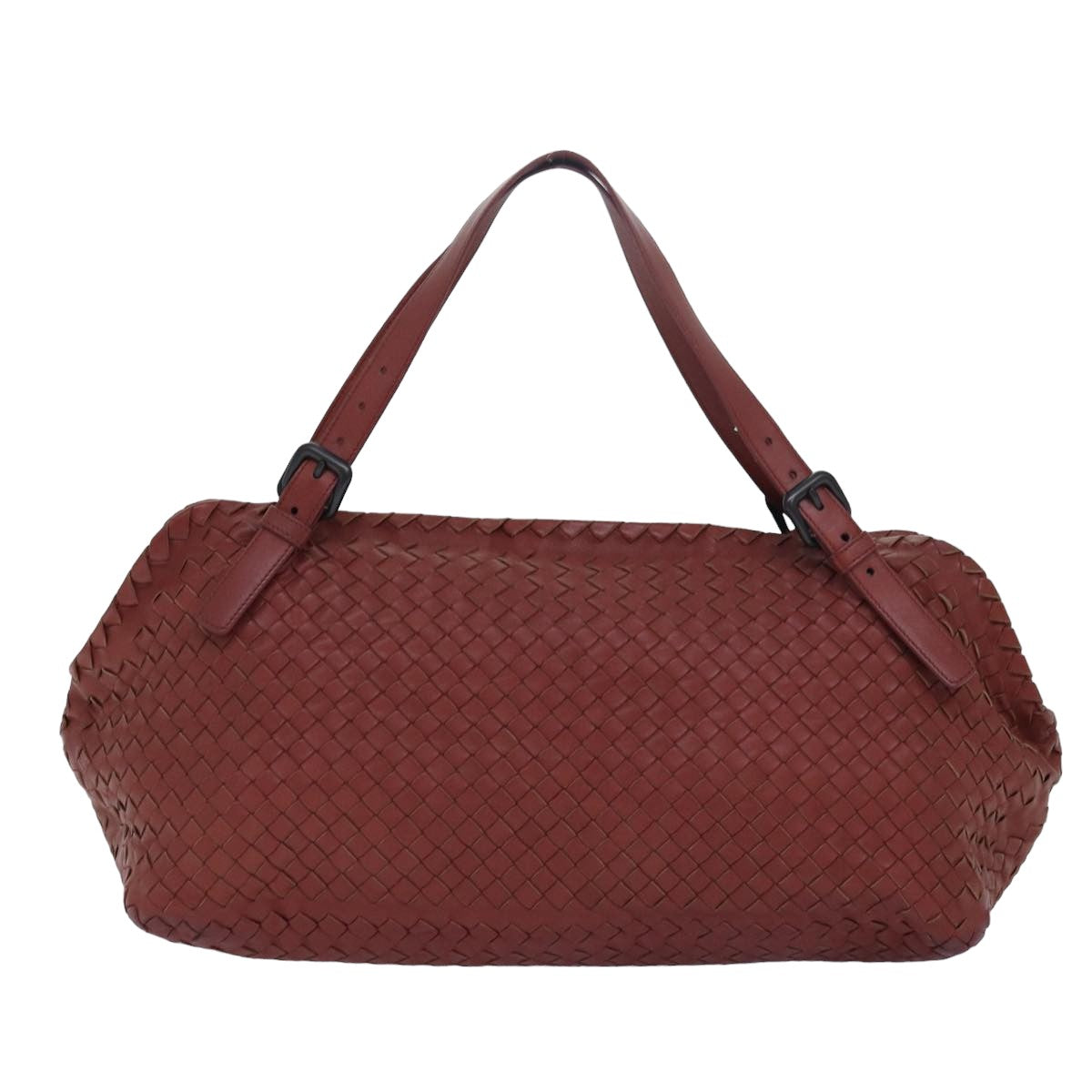 BOTTEGA VENETA INTRECCIATO Tote Bag Leather Red Auth mr274 - 0