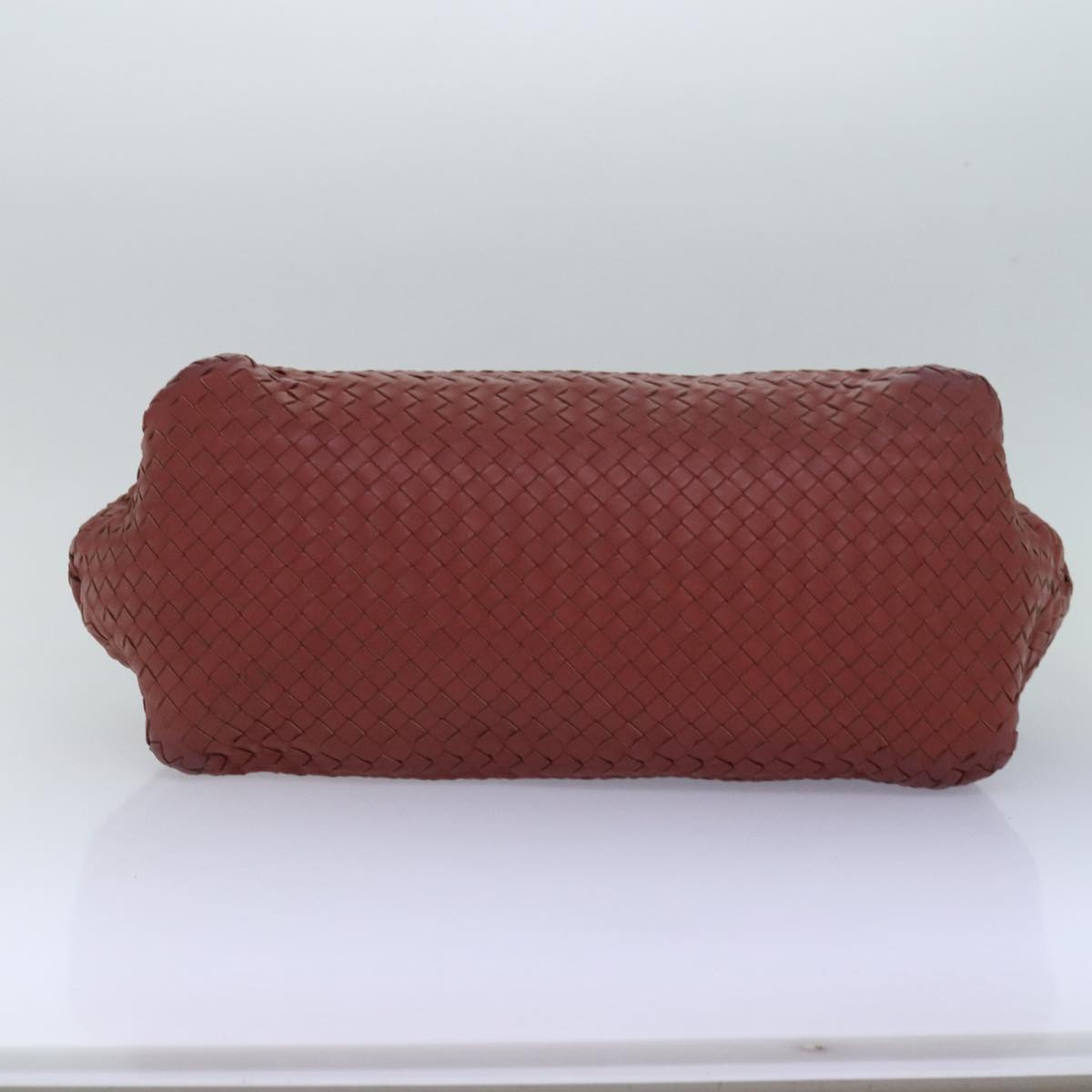 BOTTEGA VENETA INTRECCIATO Tote Bag Leather Red Auth mr274