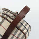 BURBERRY Nova Check Clutch Bag Canvas Beige Silver Auth mr2740-8