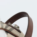 BURBERRY Nova Check Clutch Bag Canvas Beige Silver Auth mr2740-9