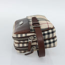BURBERRY Nova Check Clutch Bag Canvas Beige Silver Auth mr2740-3