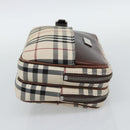 BURBERRY Nova Check Clutch Bag Canvas Beige Silver Auth mr2740-4