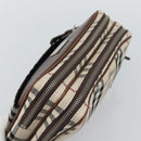 BURBERRY Nova Check Clutch Bag Canvas Beige Silver Auth mr2740-5