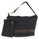 FENDI Shoulder Bag Canvas Black Gold Auth mr2741-1