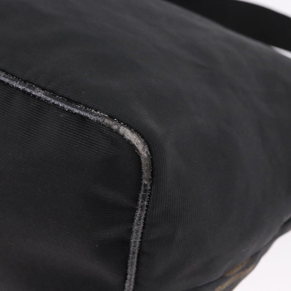 FENDI Shoulder Bag Canvas Black Gold Auth mr2741