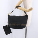 FENDI Shoulder Bag Canvas Black Gold Auth mr2741-23