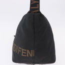 FENDI Shoulder Bag Canvas Black Gold Auth mr2741-4