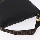 FENDI Shoulder Bag Canvas Black Gold Auth mr2741-6