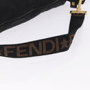 FENDI Shoulder Bag Canvas Black Gold Auth mr2741-7