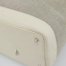 LOEWE Hand Bag Canvas Gray Silver Auth mr2742-15