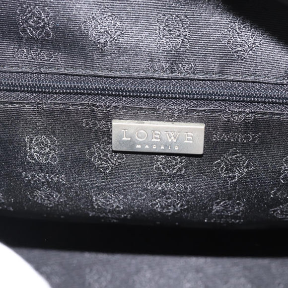 LOEWE Hand Bag Canvas Gray Silver Auth mr2742