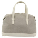 LOEWE Hand Bag Canvas Gray Silver Auth mr2742-13