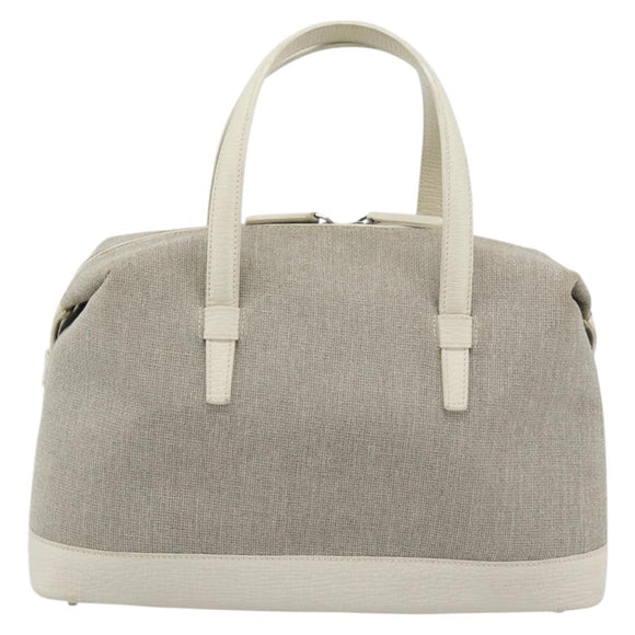 LOEWE Hand Bag Canvas Gray Silver Auth mr2742