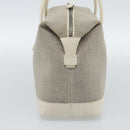 LOEWE Hand Bag Canvas Gray Silver Auth mr2742-4