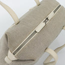 LOEWE Hand Bag Canvas Gray Silver Auth mr2742-6