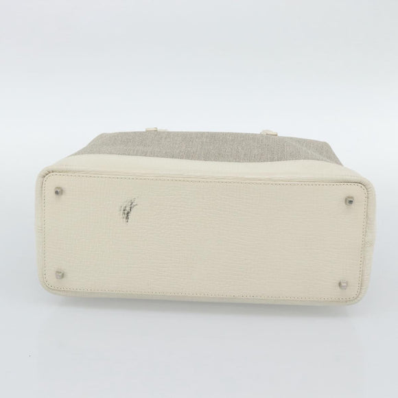 LOEWE Hand Bag Canvas Gray Silver Auth mr2742