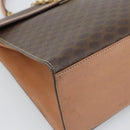 CELINE Macadam Canvas Hand Bag PVC Leather Brown Gold Auth mr2743-11