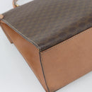CELINE Macadam Canvas Hand Bag PVC Leather Brown Gold Auth mr2743-13