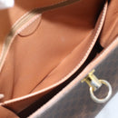 CELINE Macadam Canvas Hand Bag PVC Leather Brown Gold Auth mr2743-22