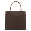 CELINE Macadam Canvas Hand Bag PVC Leather Brown Gold Auth mr2743-3