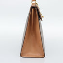 CELINE Macadam Canvas Hand Bag PVC Leather Brown Gold Auth mr2743-4