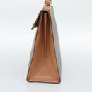 CELINE Macadam Canvas Hand Bag PVC Leather Brown Gold Auth mr2743-5