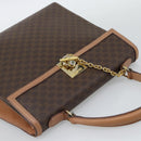 CELINE Macadam Canvas Hand Bag PVC Leather Brown Gold Auth mr2743-6