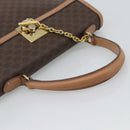 CELINE Macadam Canvas Hand Bag PVC Leather Brown Gold Auth mr2743-7