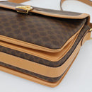 CELINE Macadam Canvas Shoulder Bag PVC Leather Brown Gold Auth mr2744A-10