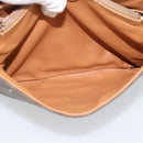 CELINE Macadam Canvas Shoulder Bag PVC Leather Brown Gold Auth mr2744A-17