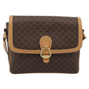 CELINE Macadam Canvas Shoulder Bag PVC Leather Brown Gold Auth mr2744A-2