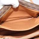 CELINE Macadam Canvas Shoulder Bag PVC Leather Brown Gold Auth mr2744A-24