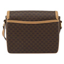 CELINE Macadam Canvas Shoulder Bag PVC Leather Brown Gold Auth mr2744A-3