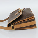 CELINE Macadam Canvas Shoulder Bag PVC Leather Brown Gold Auth mr2744A-4