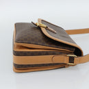 CELINE Macadam Canvas Shoulder Bag PVC Leather Brown Gold Auth mr2744A-5