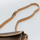 CELINE Macadam Canvas Shoulder Bag PVC Leather Brown Gold Auth mr2744A-8