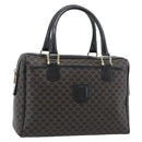 CELINE Macadam Canvas Hand Bag PVC Leather Black Gold Auth mr2745A-1