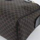 CELINE Macadam Canvas Hand Bag PVC Leather Black Gold Auth mr2745A-10