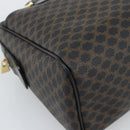 CELINE Macadam Canvas Hand Bag PVC Leather Black Gold Auth mr2745A-11