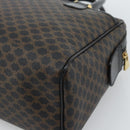 CELINE Macadam Canvas Hand Bag PVC Leather Black Gold Auth mr2745A-12