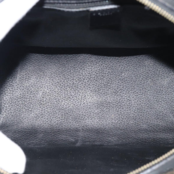 CELINE Macadam Canvas Hand Bag PVC Leather Black Gold Auth mr2745A