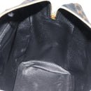 CELINE Macadam Canvas Hand Bag PVC Leather Black Gold Auth mr2745A-17