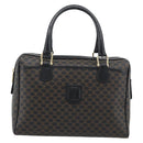 CELINE Macadam Canvas Hand Bag PVC Leather Black Gold Auth mr2745A-2
