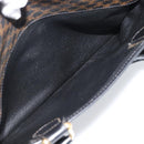 CELINE Macadam Canvas Hand Bag PVC Leather Black Gold Auth mr2745A-21