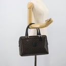 CELINE Macadam Canvas Hand Bag PVC Leather Black Gold Auth mr2745A-24