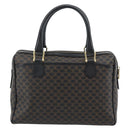 CELINE Macadam Canvas Hand Bag PVC Leather Black Gold Auth mr2745A-3