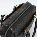 CELINE Macadam Canvas Hand Bag PVC Leather Black Gold Auth mr2745A-6