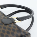 CELINE Macadam Canvas Hand Bag PVC Leather Black Gold Auth mr2745A-8