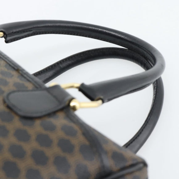 CELINE Macadam Canvas Hand Bag PVC Leather Black Gold Auth mr2745A
