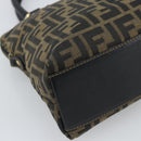FENDI Zucca Canvas Hand Bag Black Brown Auth mr2746-16